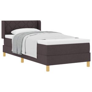vidaXL Boxspringbett mit Matratze Dunkelbraun 190 x 90 cm Polyester
