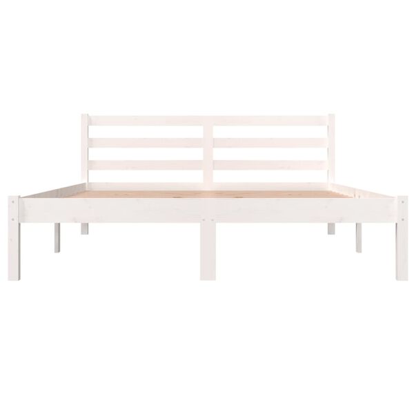 vidaXL Massivholzbett Kiefer 140x190 cm Wei&szlig;