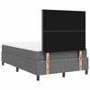 vidaXL LED Boxspringbett Hellgrau und Wei&szlig; 120 x 200 cm Cordstoff