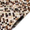 vidaXL Teppich Echtes Leder Patchwork 80 x 150 cm Karo Braun Wei&szlig;