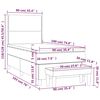 vidaXL Boxspringbett mit Matratze Dunkelgrau 90x190 cm Samt
