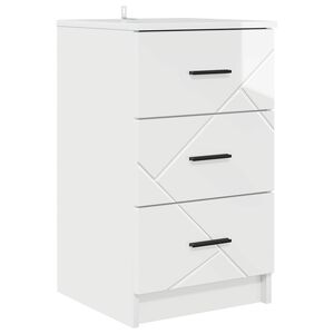 vidaXL Nachttisch Hochglanz-Wei&szlig; 38 x 38 x 66 cm Holzwerkstoff
