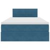 vidaXL Bett mit Stauraum und LED mit Matratze Blau 120 x 190 cm Samt