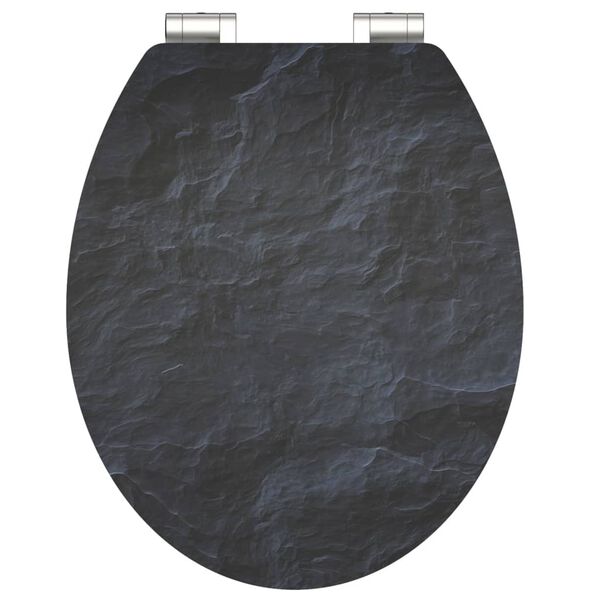 SCH&Uuml;TTE WC-Sitz mit Absenkautomatik BLACK STONE Hochglanz MDF