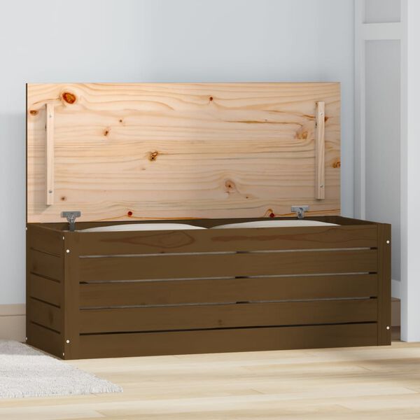 vidaXL Truhe Honigbraun 89x36,5x33 cm Massivholz Kiefer