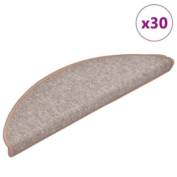 vidaXL Stufenmatten 30 Stk. 56x17x3 cm Hellbraun Halbrund
