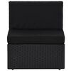 vidaXL 6-tlg. Garten-Lounge-Set mit Kissen Schwarz Poly Rattan