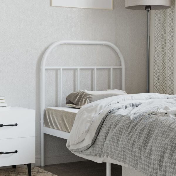 vidaXL Ersatz-Kopfteil Metall Wei&szlig; 75 cm