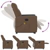 vidaXL Elektrischer Massagesessel mit Aufstehhilfe Braun Stoff