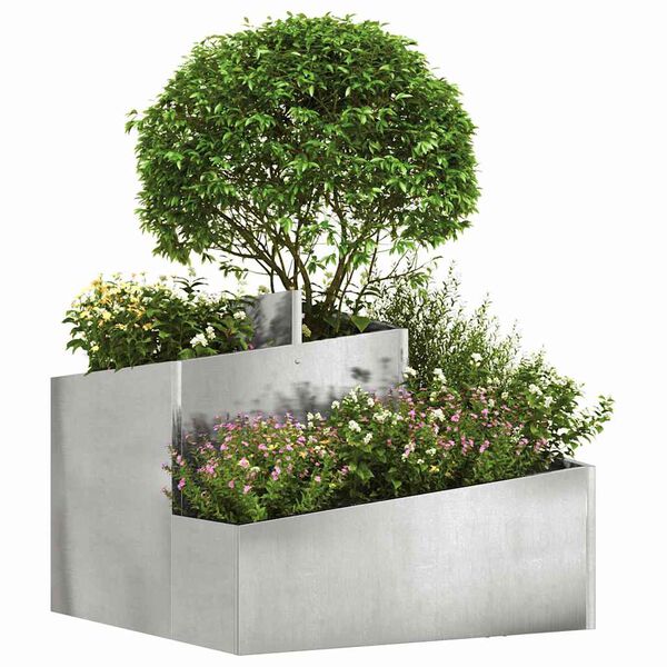 vidaXL Garten-Pflanzgef&auml;&szlig; Silber 60 x 60 x 50 cm Edelstahl