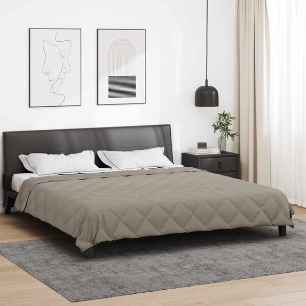 vidaXL Sommerdecke Hellgrau 200 x 200 cm Mikrofaser