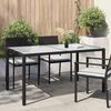 vidaXL Gartentisch 150x90x75 cm Geh&auml;rtetes Glas Poly Rattan Schwarz