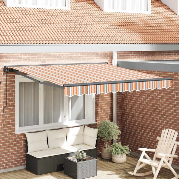 vidaXL Einziehbare Markise Blau und Orange 300 x 250 cm