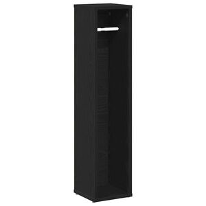 vidaXL Badezimmerschrank mit Rollenhalter Schwarz 20,5x20x90 cm