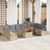 vidaXL Garten-Sofa-Set mit Speicher 11 pcs Beige Poly Rattan
