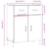 vidaXL Sideboard Betongrau 69,5x34x90 cm Holzwerkstoff