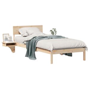 vidaXL Bettrahmen mit Kopfteil Braun 90 x 190 cm Massives Kiefernholz