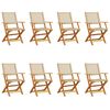 vidaXL Klappst&uuml;hle, 8-teilig, beige, Polyrattan und Massivholz