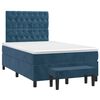 vidaXL Boxspringbett mit Matratze Dunkelblau 120x200 cm Samt