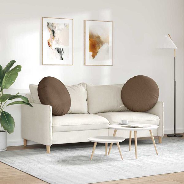 vidaXL Sitzkissen 2 pcs Braun &Oslash;60 x 21 cm Stoff