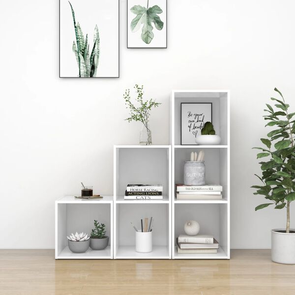 vidaXL 3-tlg. TV-Schrank-Set Wei&szlig; Holzwerkstoff