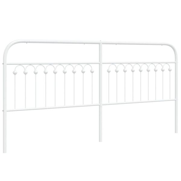 vidaXL Ersatz-Kopfteil Metall Wei&szlig; 193 cm