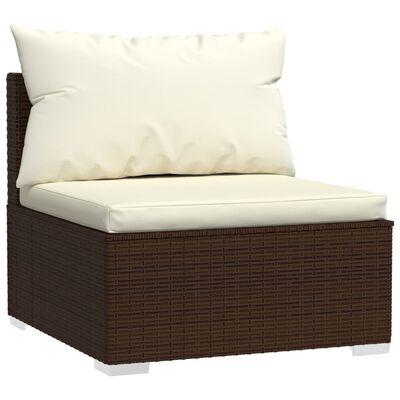 vidaXL 6-tlg. Garten-Lounge-Set mit Kissen Poly Rattan Braun