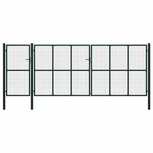 vidaXL Zauntor mit Schloss Gr&uuml;n 175 cm Stahl