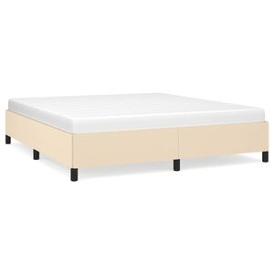 vidaXL Bettgestell ohne Matratze Creme 160x200 cm Stoff