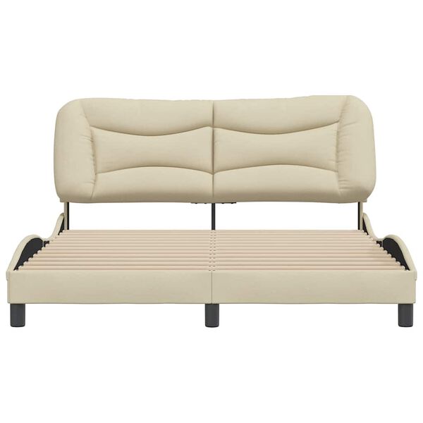 vidaXL Bettgestell ohne Matratze "Hvar" Creme 160x200 cm Stoff