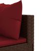 vidaXL 11-tlg. Garten-Sofagarnitur mit Kissen Braun Poly Rattan