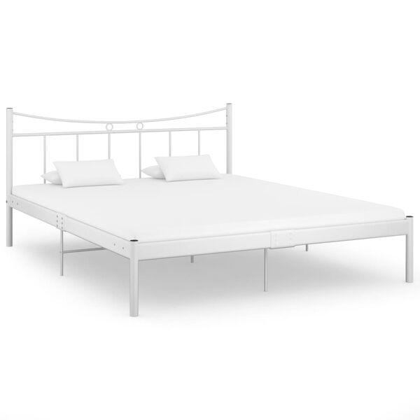vidaXL Bettgestell Wei&szlig; Metall 160x200 cm