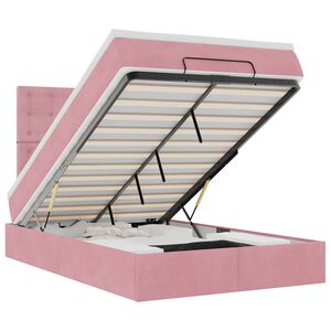 vidaXL Ottoman-Bett mit Matratzen & LEDs Rosa 120x190 cm Samt