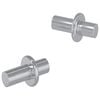 vidaXL Regalstecker 2 Stk. Silber 8,6 x 8,6 x 14,6 mm Stahl