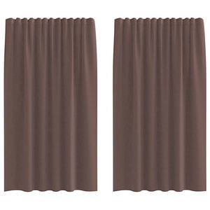vidaXL Voile Vorh&auml;nge mit Lasche 2 Stk. Braun