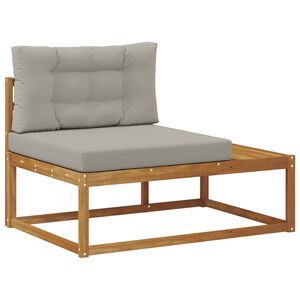 vidaXL Outdoor Endsofa mit Kissen Natur 115 x 83 x 73 cm