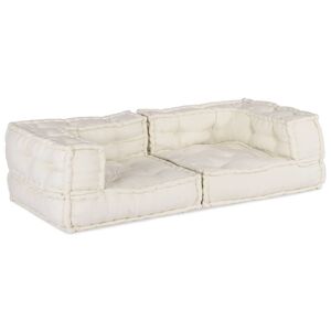 vidaXL 2-Sitzer-Modulsofa Creme 140x70x36 cm Stoff