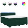vidaXL Boxspringbett mit Matratze Dunkelgr&uuml;n 200x200 cm Samt