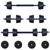 vidaXL 2-in-1 Hantelset 30kg Schwarz und Blau Zement und Eisensand