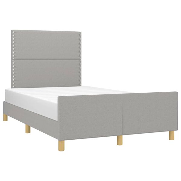 vidaXL Bettgestell ohne Matratze Hellgrau 120x190 cm Stoff