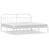 vidaXL Bettgestell mit Kopfteil Metall Wei&szlig; 193x203 cm