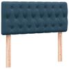 vidaXL Boxspringbett mit Matratze Dunkelblau 90x220 cm Samt