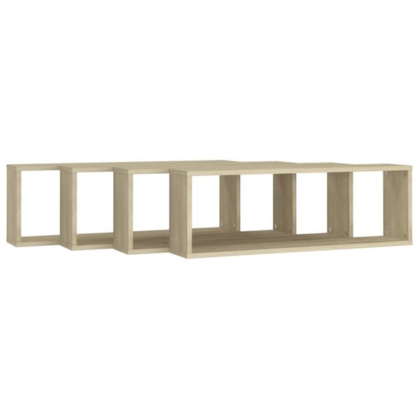 vidaXL W&uuml;rfelregale 4 Stk. Sonoma-Eiche 80x15x26,5 cm Holzwerkstoff