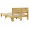 vidaXL Massivholzbett mit Kopfteil ohne Matratze 120x200 cm Eichenholz