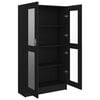 vidaXL Vitrinenschrank Schwarz 82,5x30,5x150 cm Holzwerkstoff