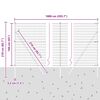 vidaXL Zaun mit Pfosten Grau 1,6 x 10 m Stahl und PVC
