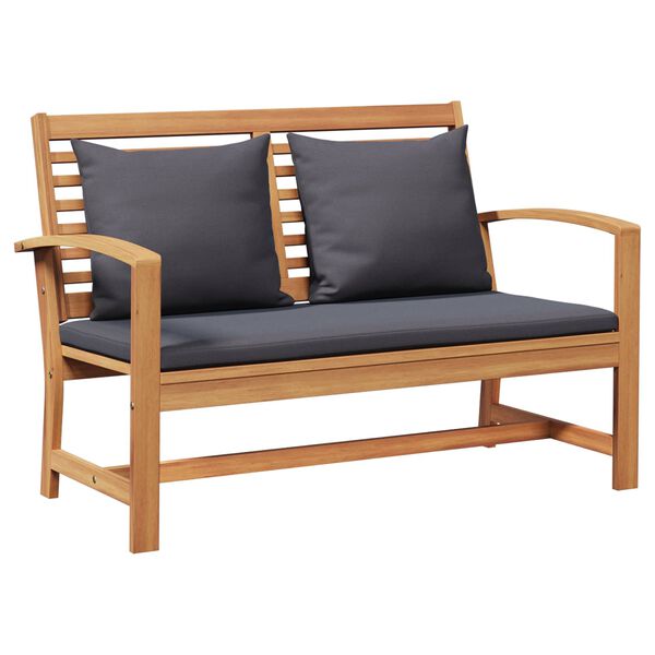 vidaXL Bank mit Kissen 2 pcs Braun und Dunkelgrau Massivholz Teak