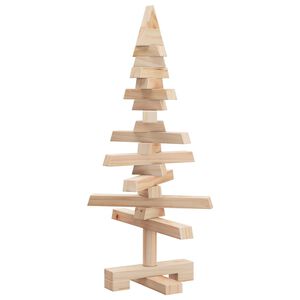 vidaXL Weihnachtsbaum Holz zum Schm&uuml;cken 60 cm Massivholz Kiefer