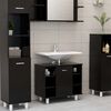 vidaXL 4-tlg. Badm&ouml;bel-Set Schwarz Holzwerkstoff