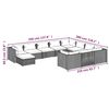 vidaXL 11-tlg. Garten-Lounge-Set mit Kissen Poly Rattan Schwarz
